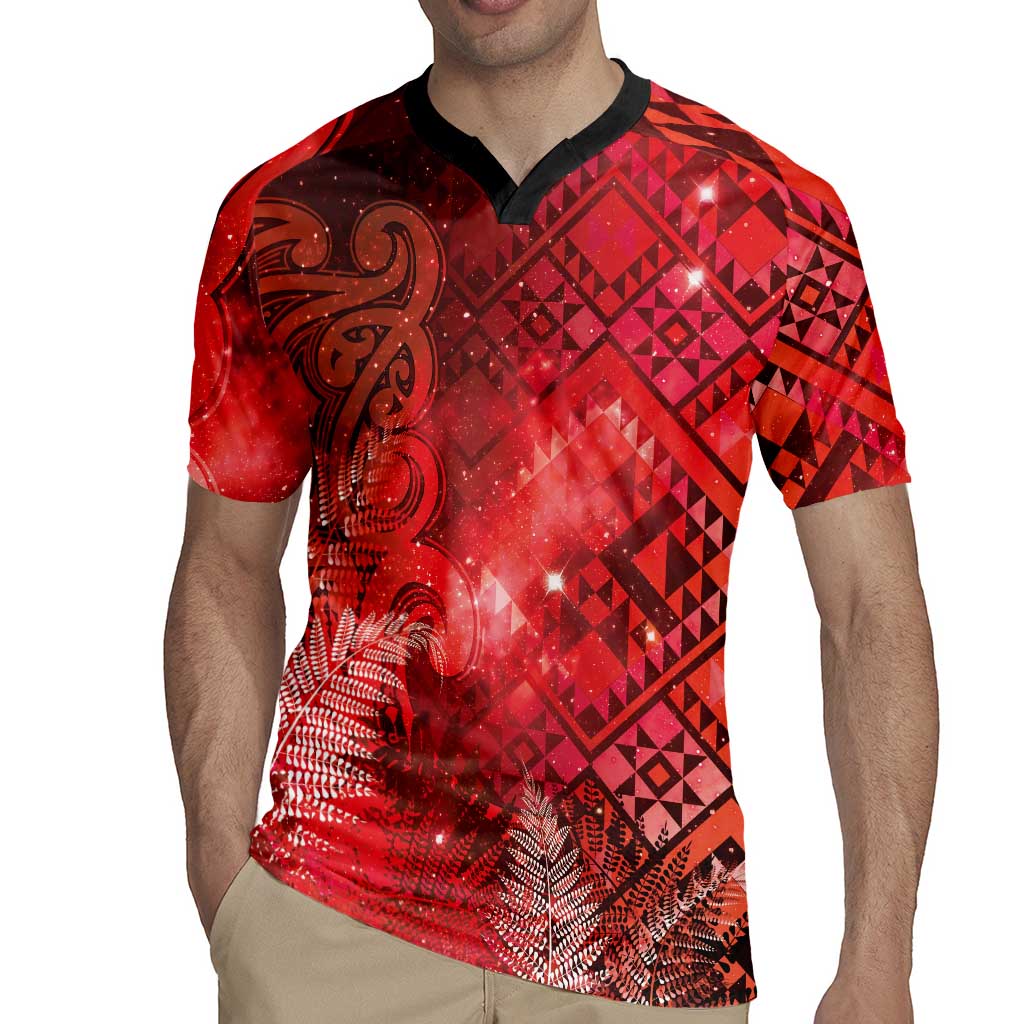 Aotearoa Taniko Matariki Rugby Jersey Cosmic Red