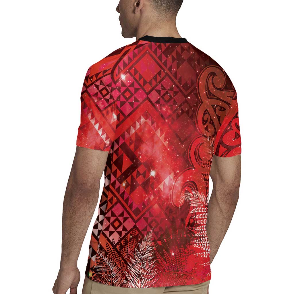 Aotearoa Taniko Matariki Rugby Jersey Cosmic Red