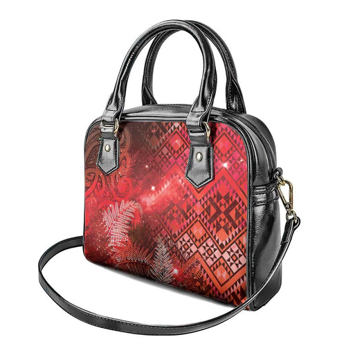 Aotearoa Taniko Matariki Shoulder Handbag Cosmic Red