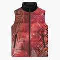 Aotearoa Taniko Matariki Sleeveless Puffer Jacket Cosmic Red