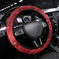 Aotearoa Taniko Matariki Steering Wheel Cover Cosmic Red