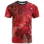 Aotearoa Taniko Matariki T Shirt Cosmic Red