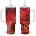 Aotearoa Taniko Matariki Tumbler With Handle Cosmic Red