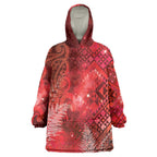 Aotearoa Taniko Matariki Wearable Blanket Hoodie Cosmic Red