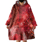Aotearoa Taniko Matariki Wearable Blanket Hoodie Cosmic Red
