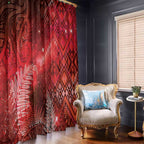 Aotearoa Taniko Matariki Window Curtain Cosmic Red