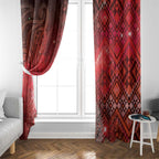 Aotearoa Taniko Matariki Window Curtain Cosmic Red