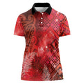 Aotearoa Taniko Matariki Women Polo Shirt Cosmic Red