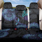Australia Indigenous Back Car Seat Cover Teal & Purple Sunflower Aboriginal Arts