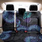 Australia Indigenous Back Car Seat Cover Teal & Purple Sunflower Aboriginal Arts