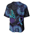 Australia Indigenous Baseball Jersey Teal & Purple Sunflower Aboriginal Arts