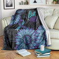 Australia Indigenous Blanket Teal & Purple Sunflower Aboriginal Arts