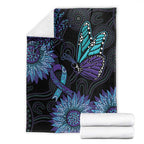 Australia Indigenous Blanket Teal & Purple Sunflower Aboriginal Arts