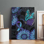 Australia Indigenous Canvas Wall Art Teal & Purple Sunflower Aboriginal Arts
