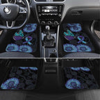 Australia Indigenous Car Mats Teal & Purple Sunflower Aboriginal Arts