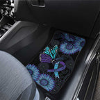 Australia Indigenous Car Mats Teal & Purple Sunflower Aboriginal Arts