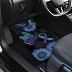 Australia Indigenous Car Mats Teal & Purple Sunflower Aboriginal Arts