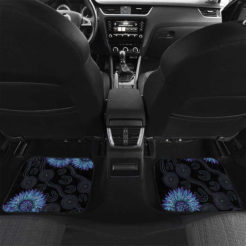 Australia Indigenous Car Mats Teal & Purple Sunflower Aboriginal Arts