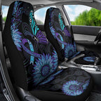 Australia Indigenous Car Seat Cover Teal & Purple Sunflower Aboriginal Arts