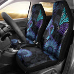 Australia Indigenous Car Seat Cover Teal & Purple Sunflower Aboriginal Arts