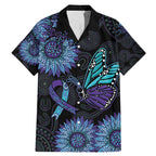 Australia Indigenous Family Matching Mermaid Dress and Hawaiian Shirt Teal & Purple Sunflower Aboriginal Arts