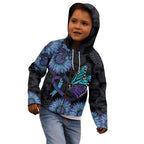 Australia Indigenous Kid Hoodie Teal & Purple Sunflower Aboriginal Arts