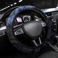 Australia Indigenous Steering Wheel Cover Teal & Purple Sunflower Aboriginal Arts