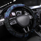 Australia Indigenous Steering Wheel Cover Teal & Purple Sunflower Aboriginal Arts