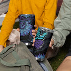Australia Indigenous Tumbler Cup Teal & Purple Sunflower Aboriginal Arts