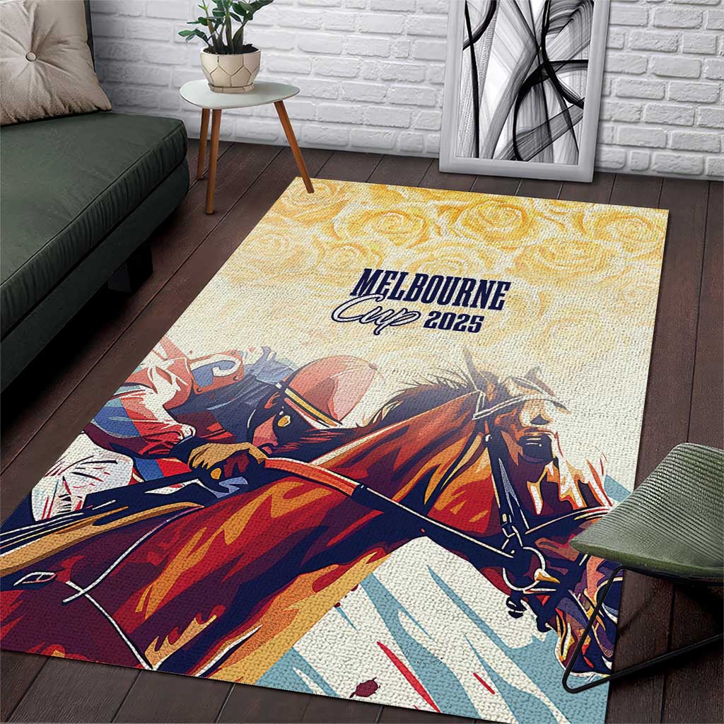 Melbourne Horse Racing Area Rug Yellow Rose Champion LT7