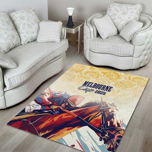 Melbourne Horse Racing Area Rug Yellow Rose Champion LT7