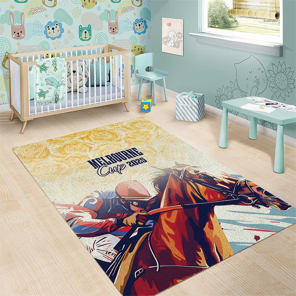Melbourne Horse Racing Area Rug Yellow Rose Champion LT7