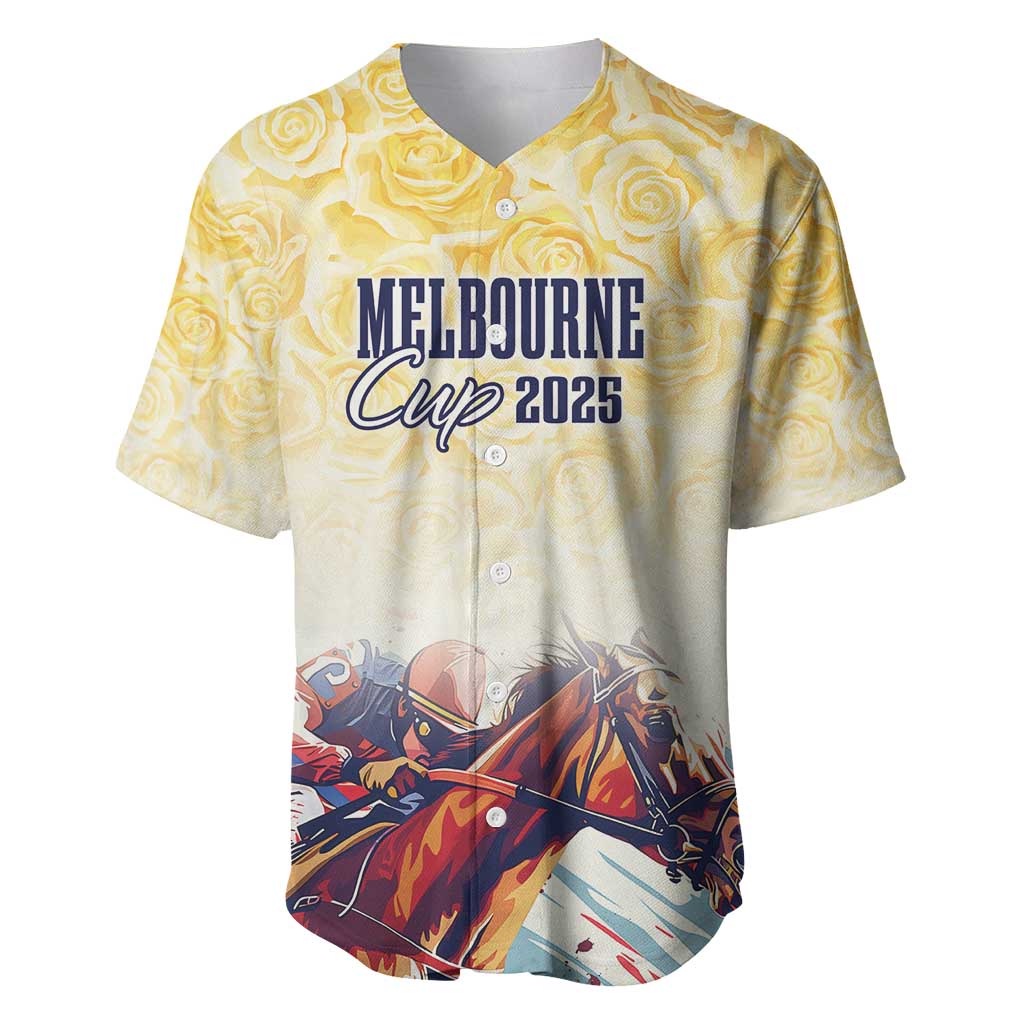 Melbourne Horse Racing Baseball Jersey Yellow Rose Champion LT7
