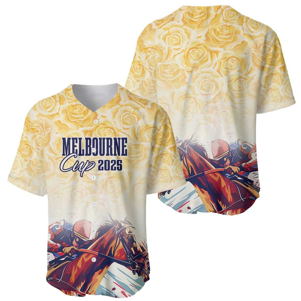 Melbourne Horse Racing Baseball Jersey Yellow Rose Champion LT7