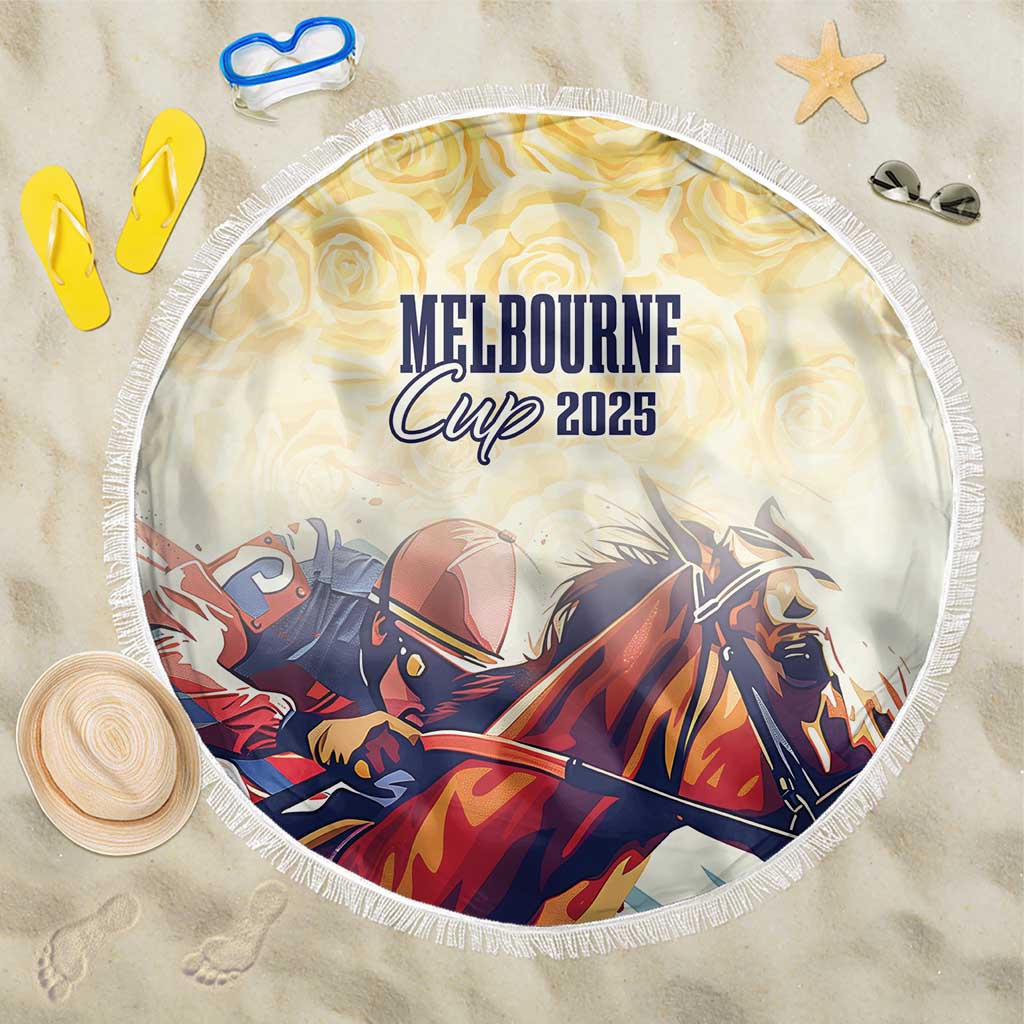 Melbourne Horse Racing Beach Blanket Yellow Rose Champion LT7