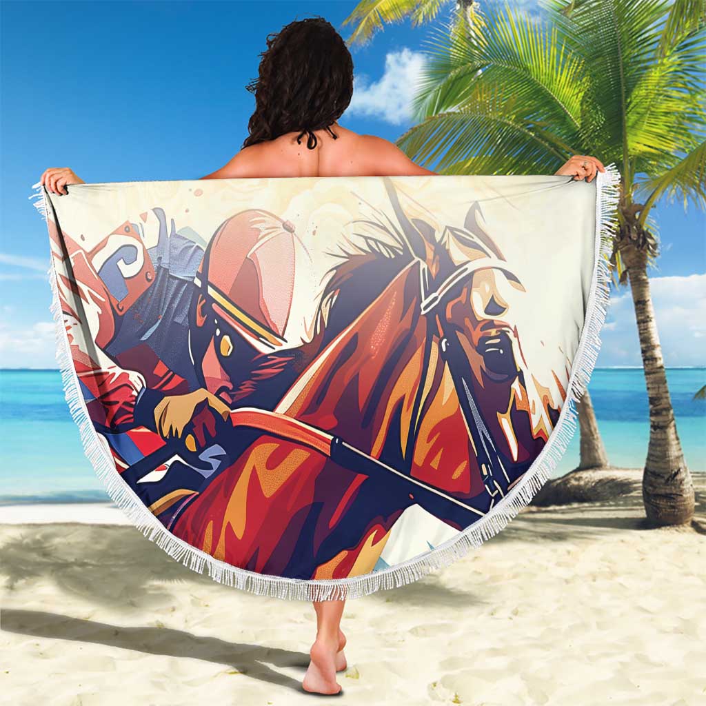 Melbourne Horse Racing Beach Blanket Yellow Rose Champion LT7