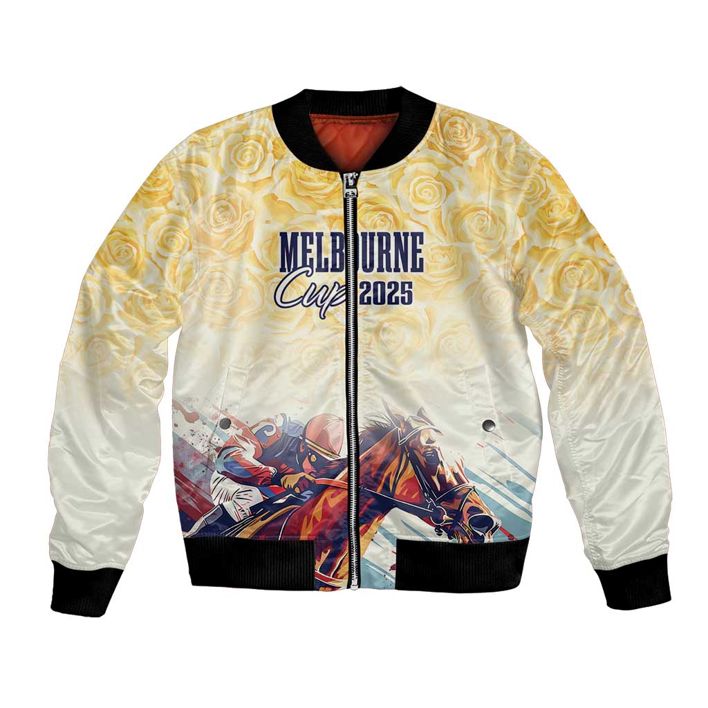 Melbourne Horse Racing Bomber Jacket Yellow Rose Champion LT7