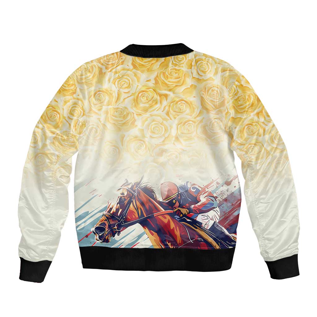 Melbourne Horse Racing Bomber Jacket Yellow Rose Champion LT7