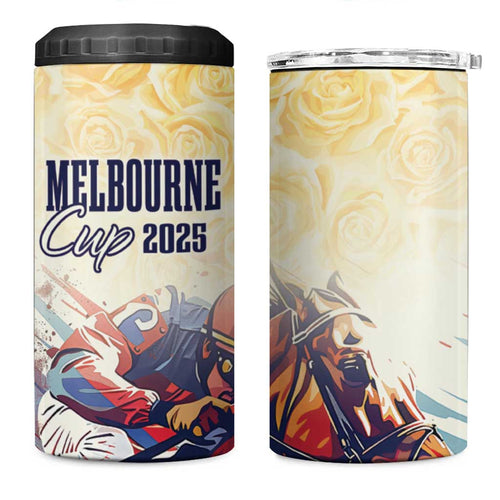 Melbourne Horse Racing 4 in 1 Can Cooler Tumbler Yellow Rose Champion LT7