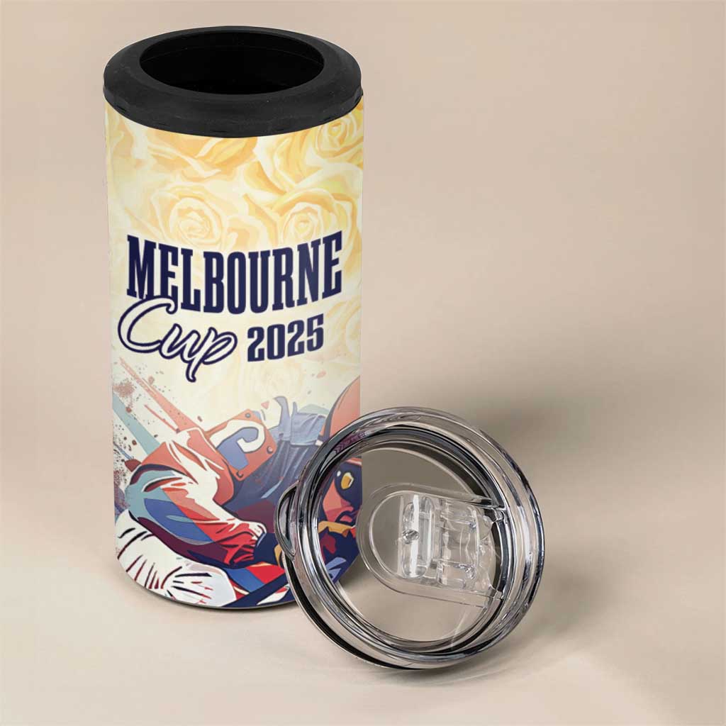 Melbourne Horse Racing 4 in 1 Can Cooler Tumbler Yellow Rose Champion LT7