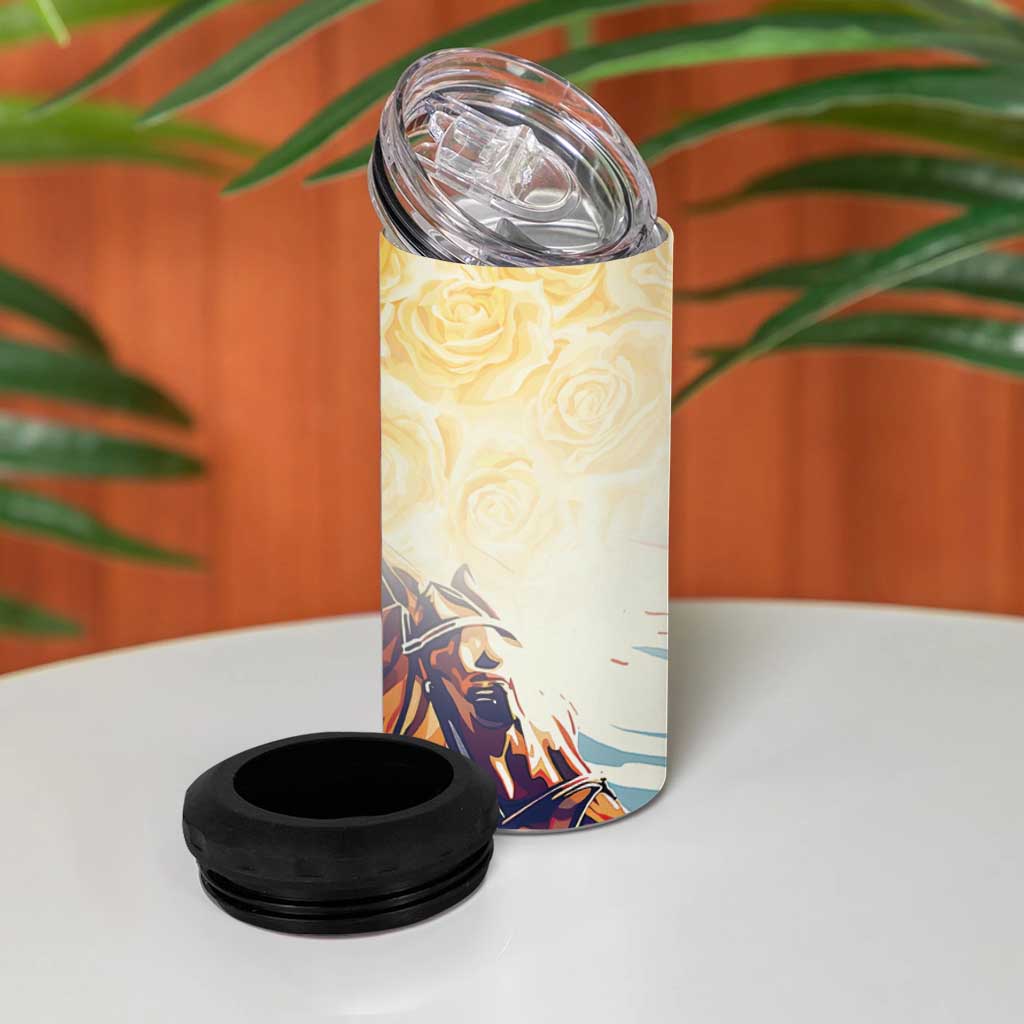Melbourne Horse Racing 4 in 1 Can Cooler Tumbler Yellow Rose Champion LT7