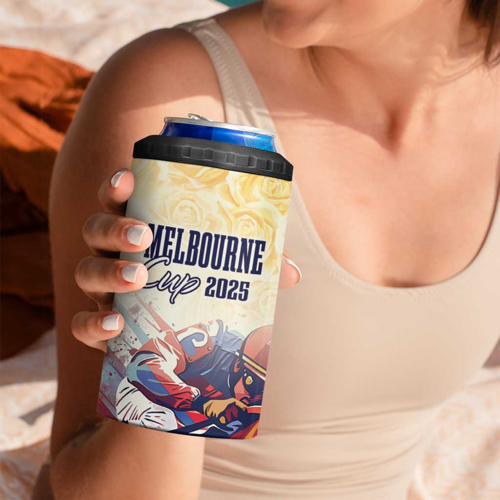 Melbourne Horse Racing 4 in 1 Can Cooler Tumbler Yellow Rose Champion LT7