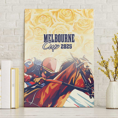 Melbourne Horse Racing Canvas Wall Art Yellow Rose Champion LT7