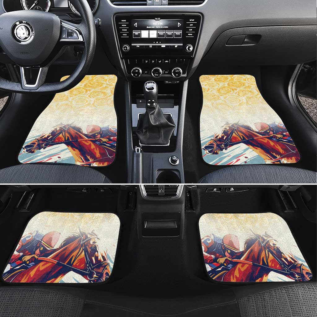 Melbourne Horse Racing Car Mats Yellow Rose Champion LT7