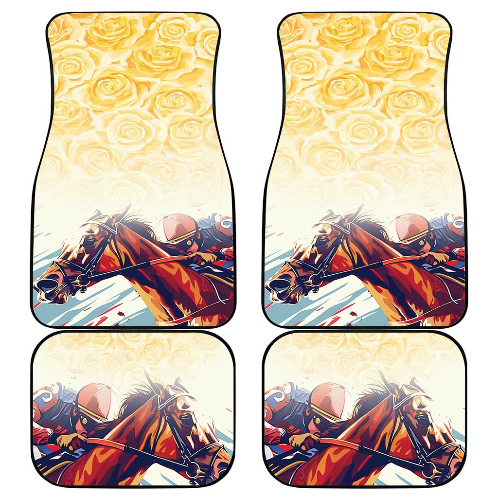 Melbourne Horse Racing Car Mats Yellow Rose Champion LT7