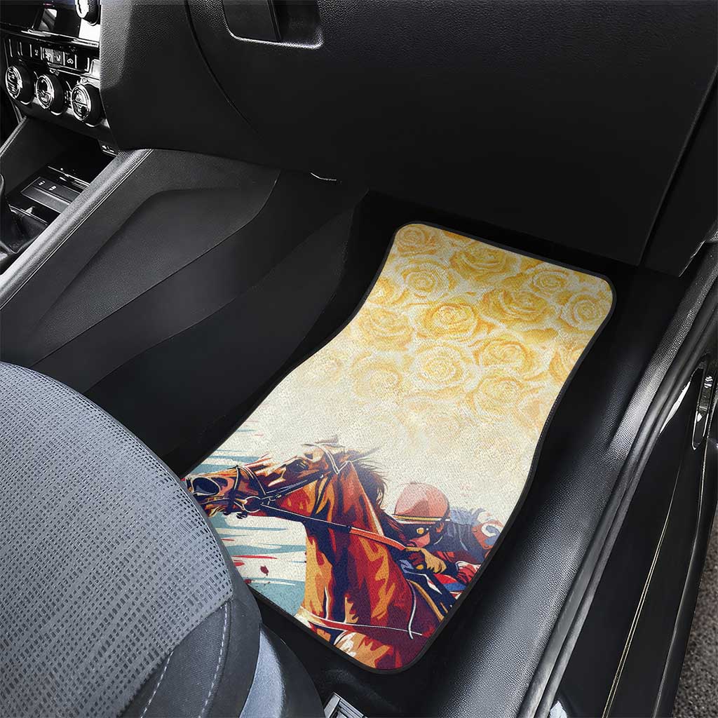 Melbourne Horse Racing Car Mats Yellow Rose Champion LT7