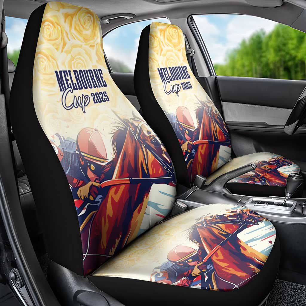 Melbourne Horse Racing Car Seat Cover Yellow Rose Champion LT7