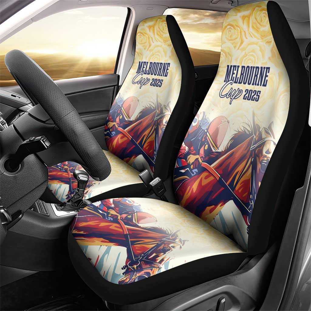 Melbourne Horse Racing Car Seat Cover Yellow Rose Champion LT7