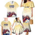 Melbourne Horse Racing Family Matching Mermaid Dress and Hawaiian Shirt Yellow Rose Champion LT7