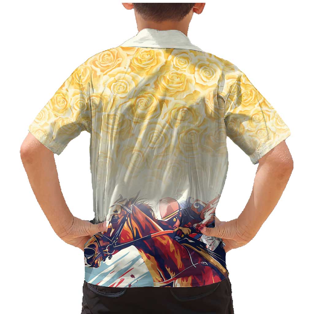 Melbourne Horse Racing Family Matching Mermaid Dress and Hawaiian Shirt Yellow Rose Champion LT7